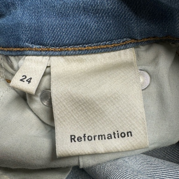 REFORMATION High Rise Skinny Jeans True Blue 24 - Picture 9 of 11